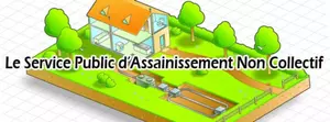 pictogramme représentant un terrain avec une maison et le schéma de l'assainissement non collectif